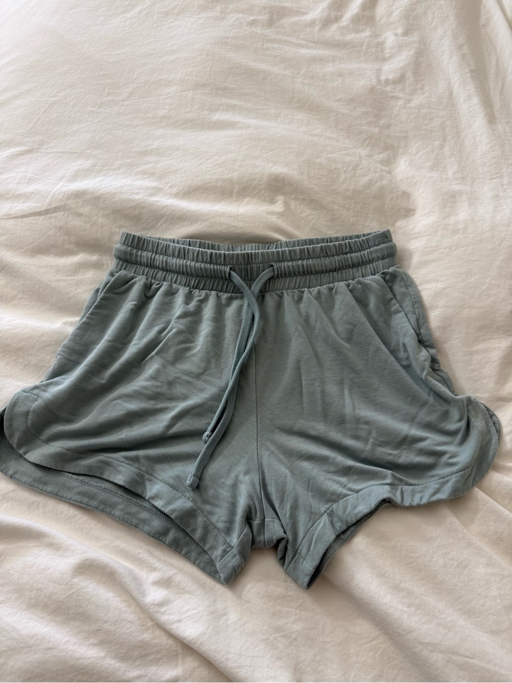 Women's Sage Green Athletic Drawstring Shorts